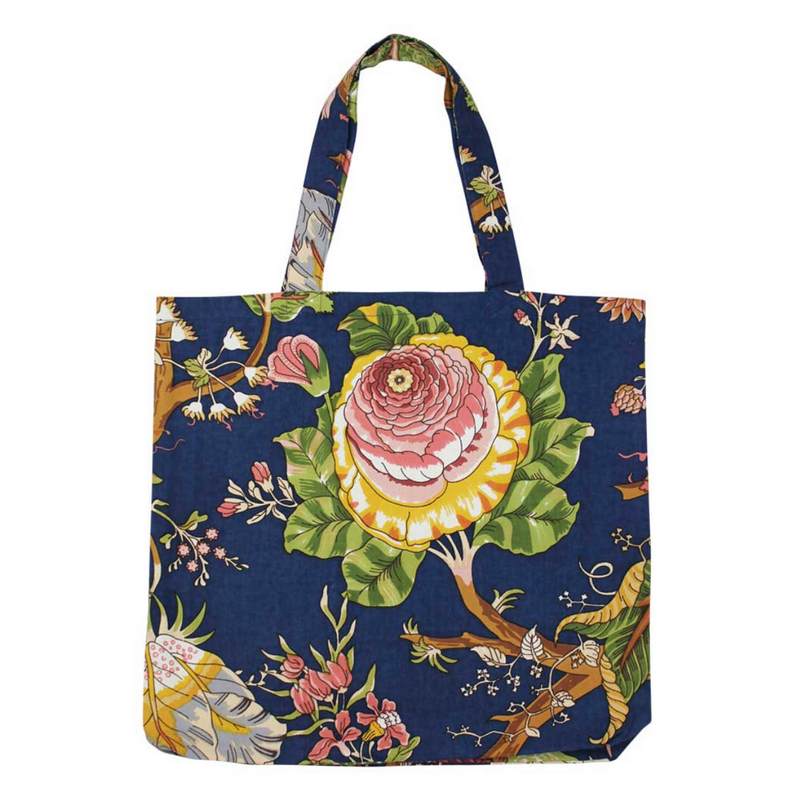 Blue Carnation Cotton Canvas Tote Bag