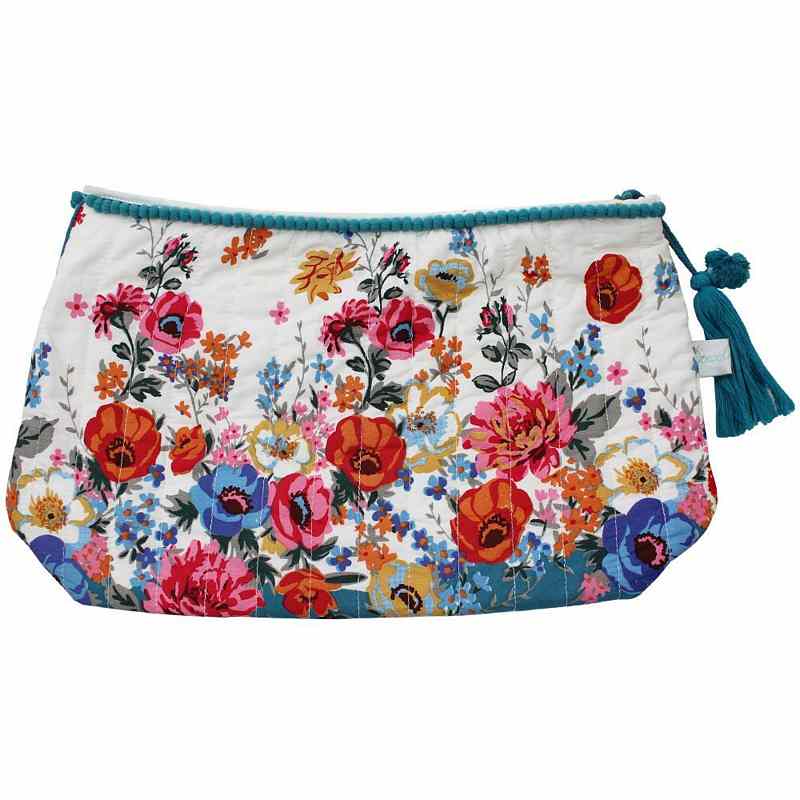 Powell Craft Floral Poppy Large Quilted Wash Bag QWB161 main