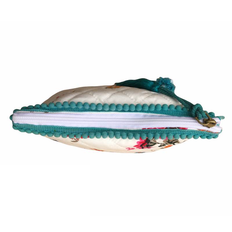 Powell Craft Floral Poppy Quilted Make Up Bag QMB161 top