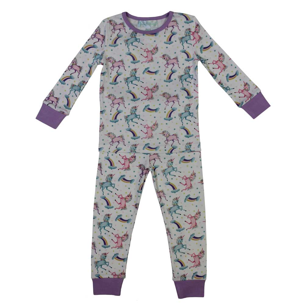 Powell Craft Unicorn Cotton Knit Pyjamas PJUN together