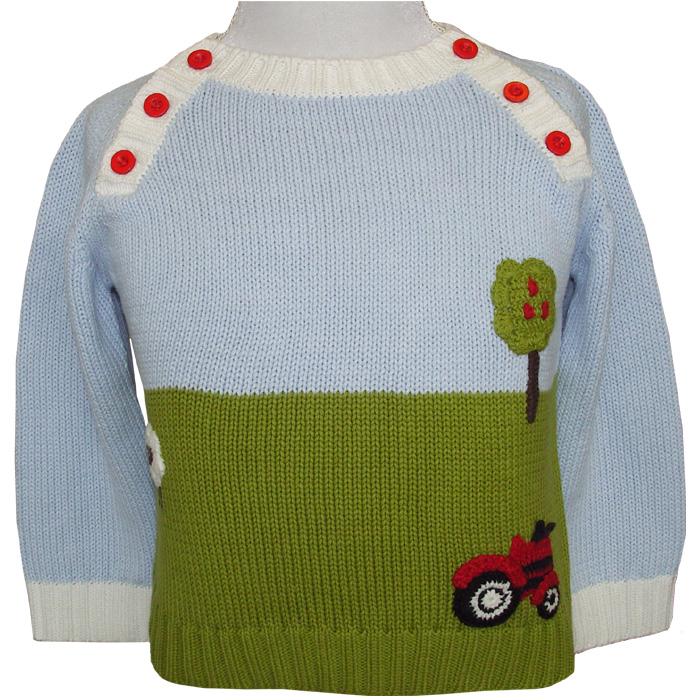 Powell Craft Farmyard Crew Neck Jumper on mannequin