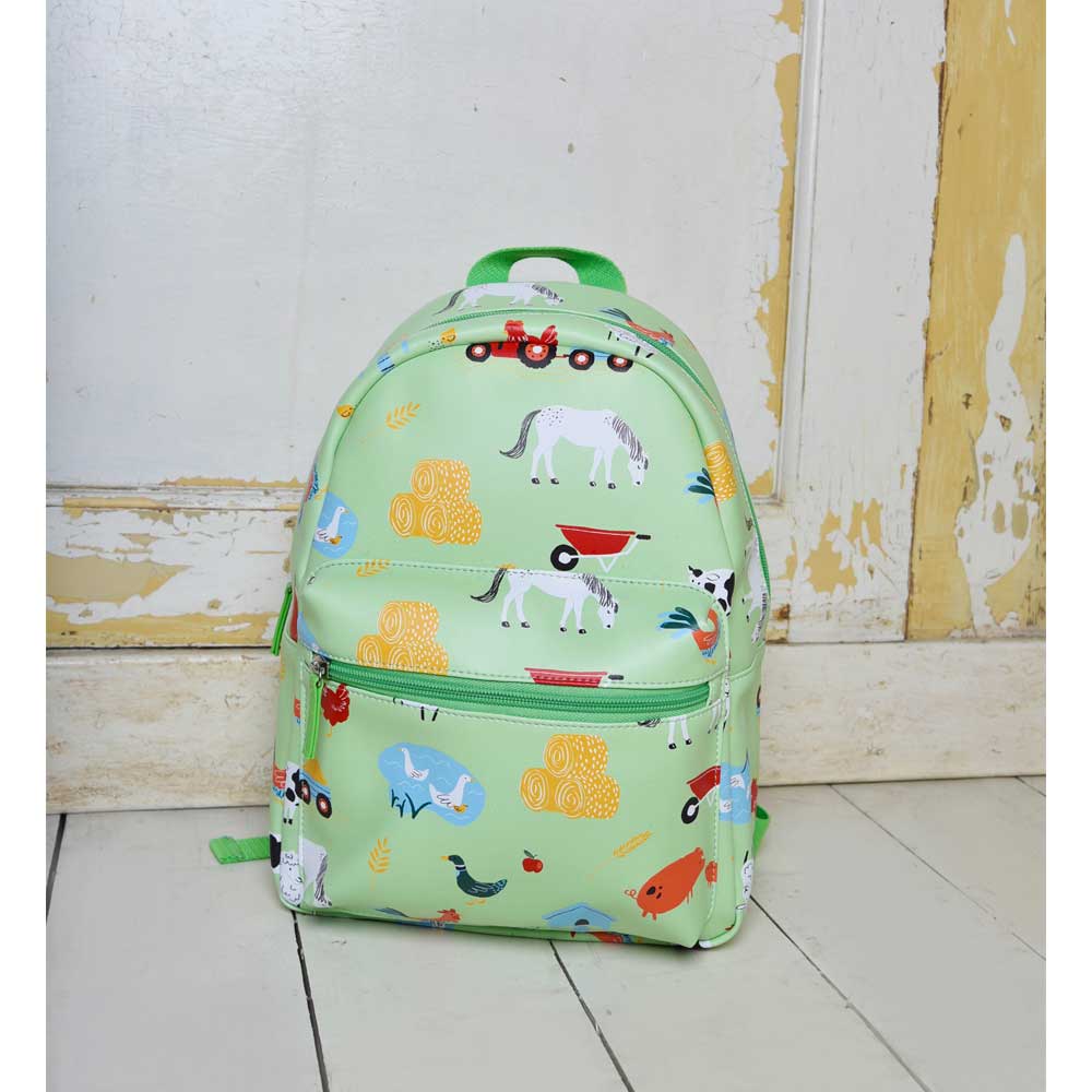 Powell Craft On The Farm Farm Print Backpack FMRS on floor