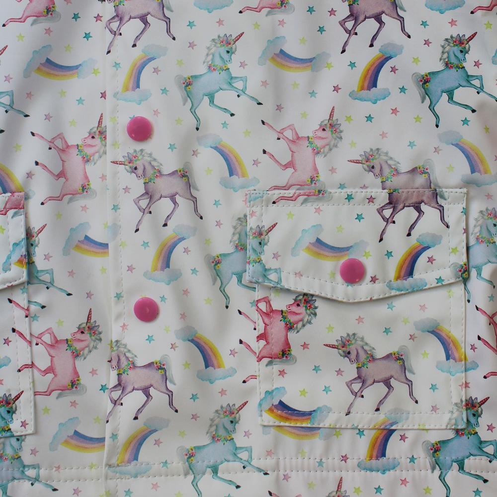 Powell Craft Unicorn Print Rain Mac RMUN detail