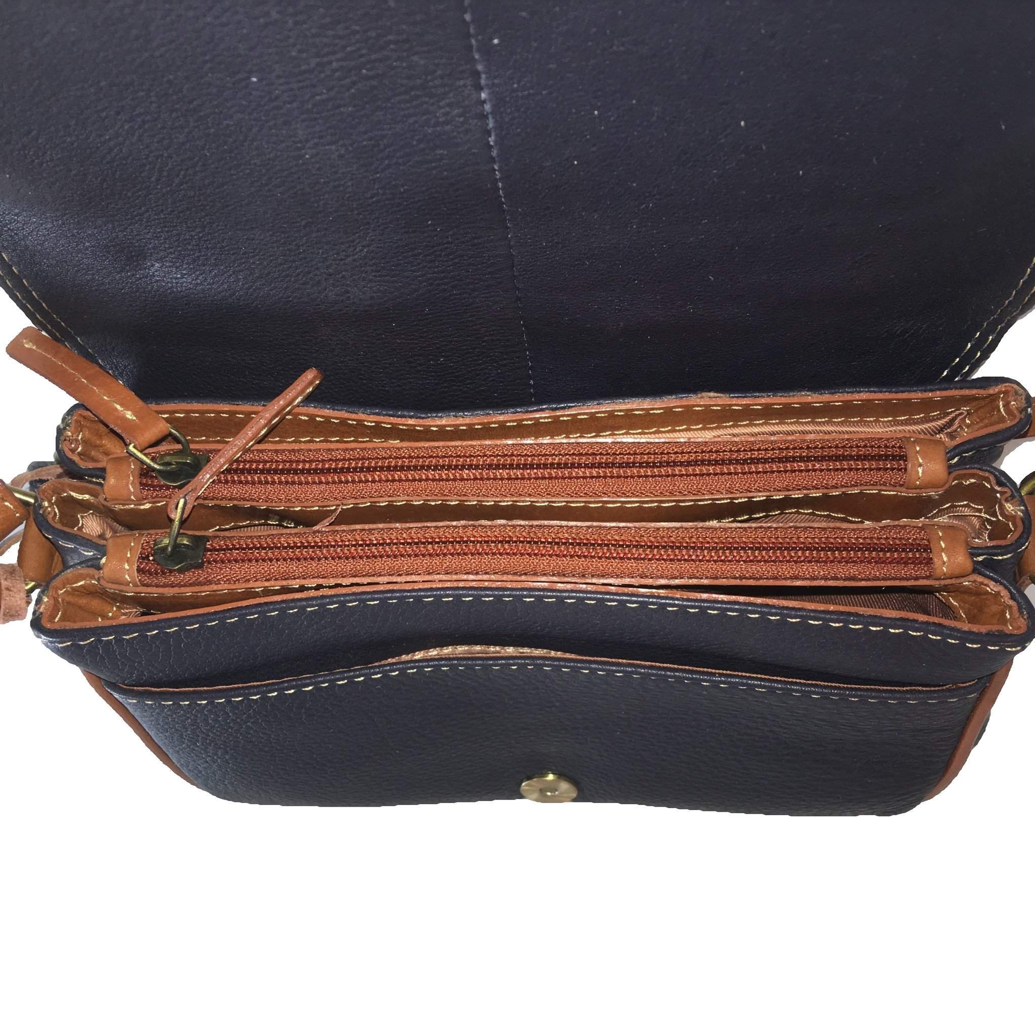 Prelude Half Flap Shoulder Bag Navy inside