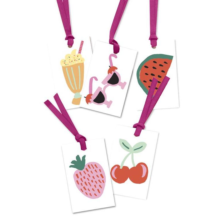 Raspberry Blossom Tooty Fruity Gift Tags Pack of 5 TDN01 front