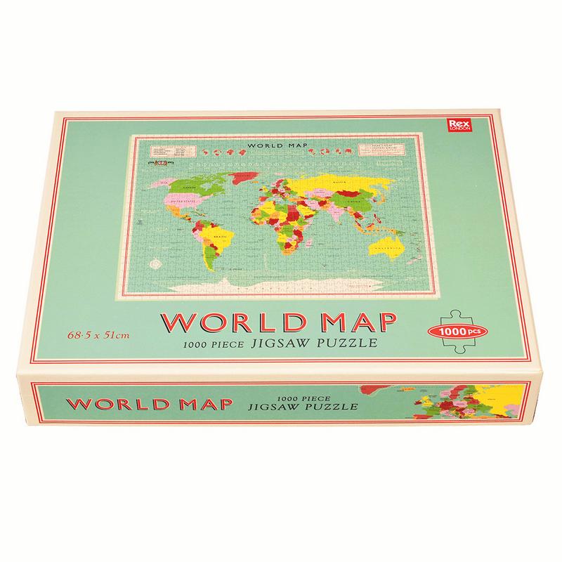 Rex London World Map Jigsaw Puzzle 1000 Piece 29513 box