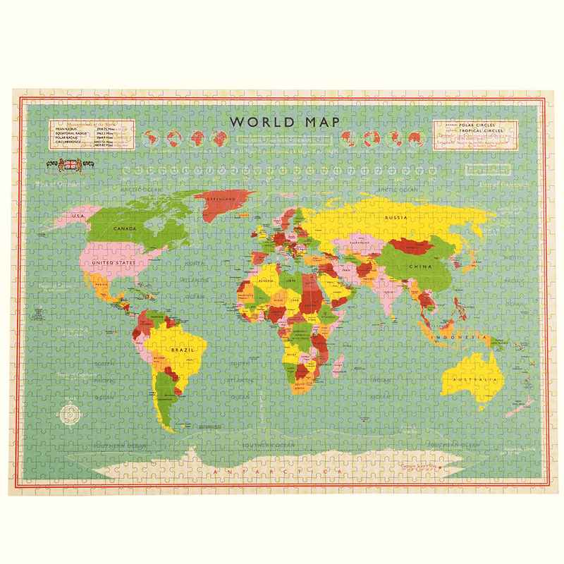 Rex London World Map Jigsaw Puzzle 1000 Piece 29513 completed