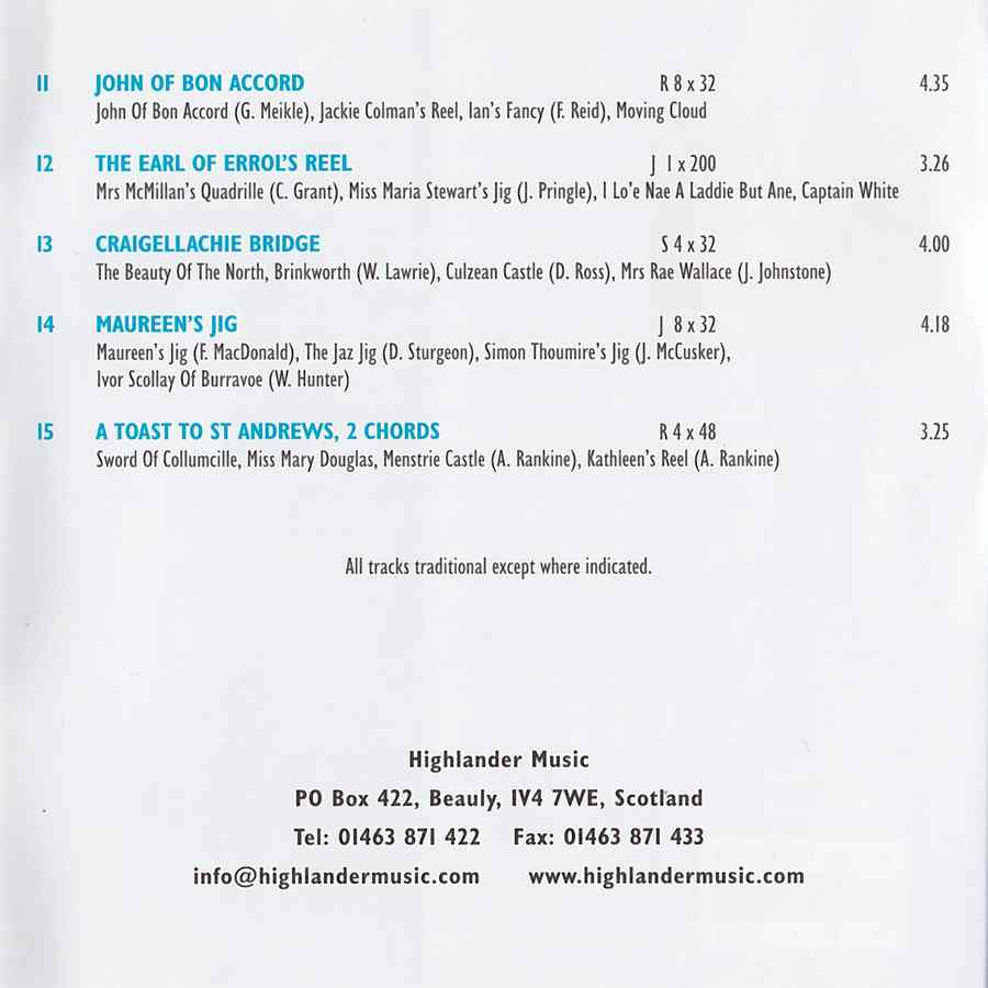 Robert Whitehead & The Danelaw Dance Band - Scottish Dances Volume 13 CD track details 2