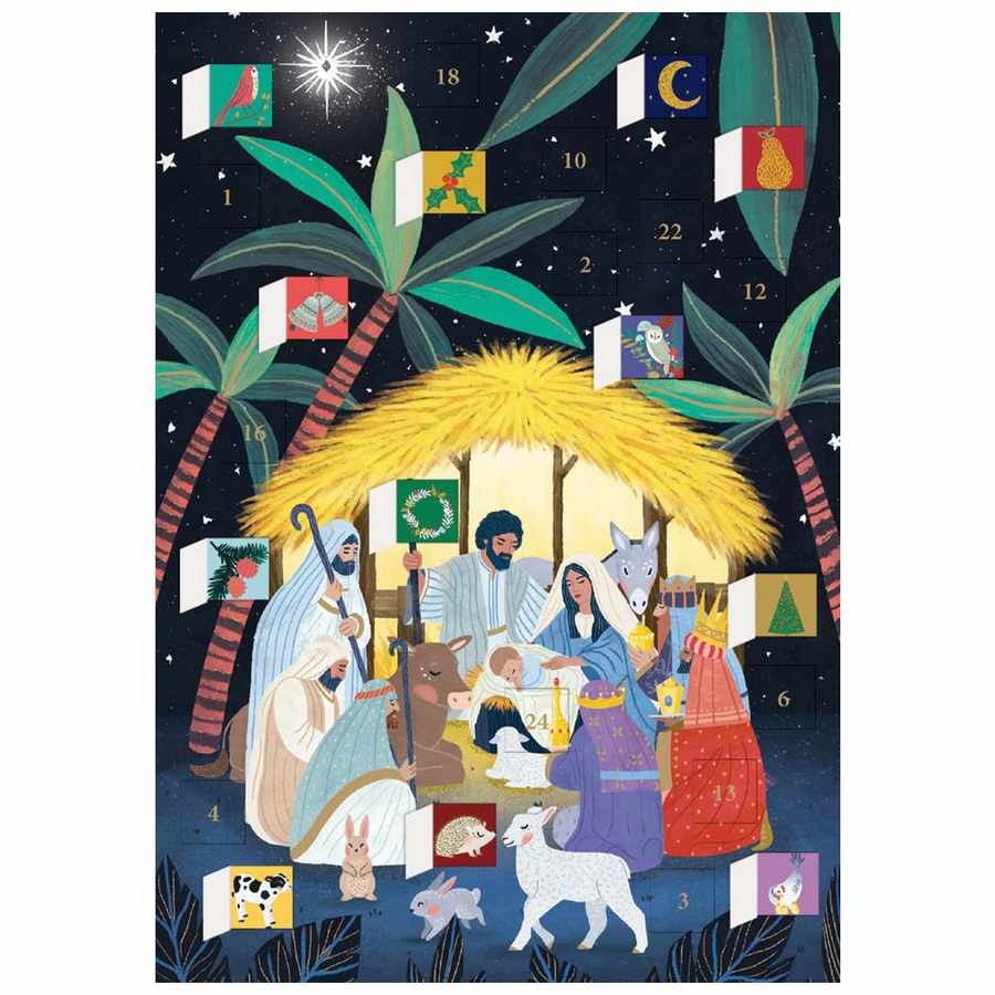 Roger La Borde Away In A Manger Advent Calendar Card ACC073