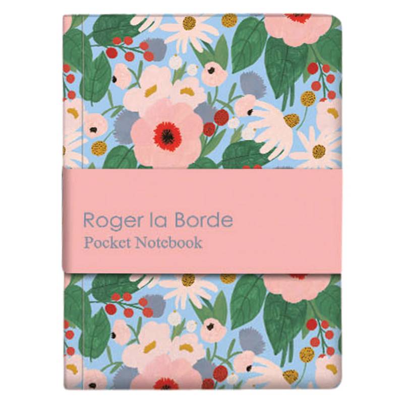 Roger La Borde Big Pink Flowers Pocket Notebook APB016