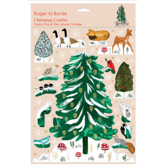 Roger La Borde Christmas Conifer Tree Pop & Slot Advent Calendar POP074 package