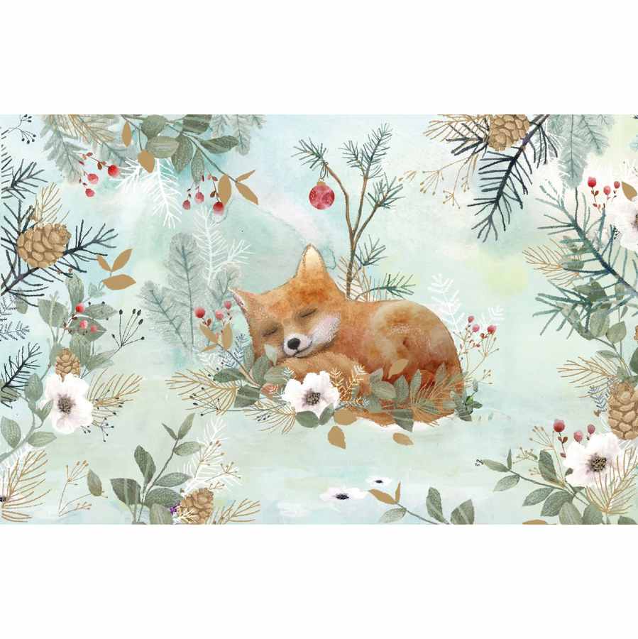 Roger La Borde Fox in Pine Trees Notecard pack NSX696