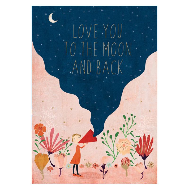 Roger La Borde Greeting Card Love You To The Moon And Back GC2219 front