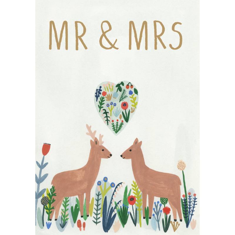 Roger La Borde Greetings Card Mr & Mrs Deer GCN255 front