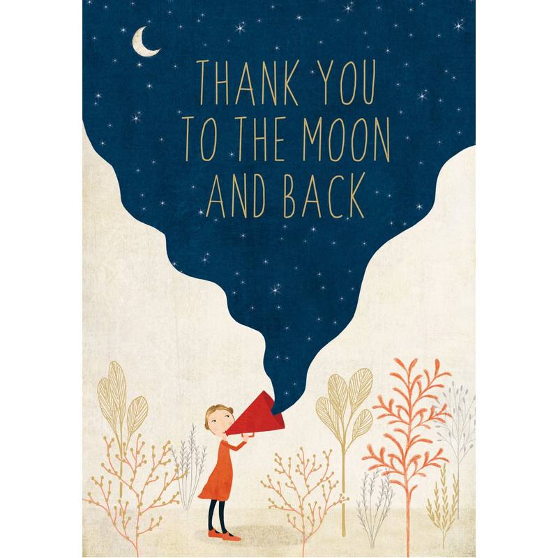Roger La Borde Greetings Card Thank you To The Moon and Back GC2143 front