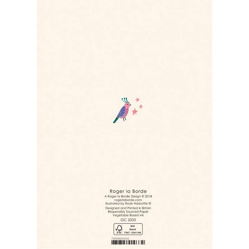 Roger La Borde Happy Birthday Unicorn Card GC2033 back