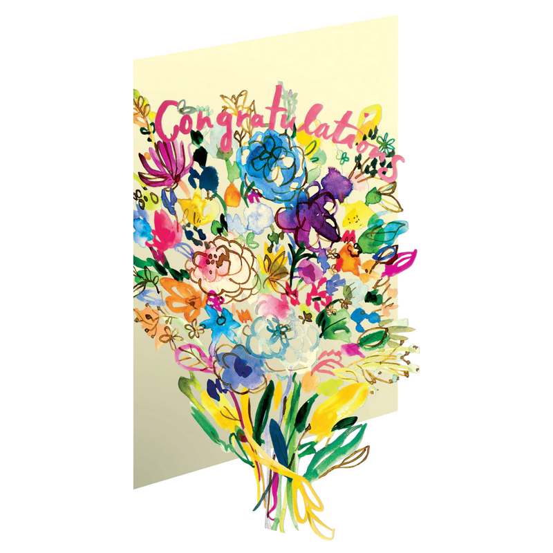 Wild Batik Laser-cut Bouquet Congratulations Card GC2254 front