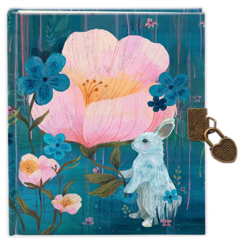 Roger La Borde Rabbit Amongst Flowers Lockable Notebook ASD022 front