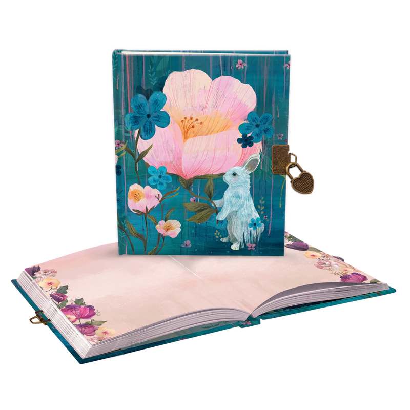 Roger La Borde Rabbit Amongst Flowers Lockable Notebook ASD022 main