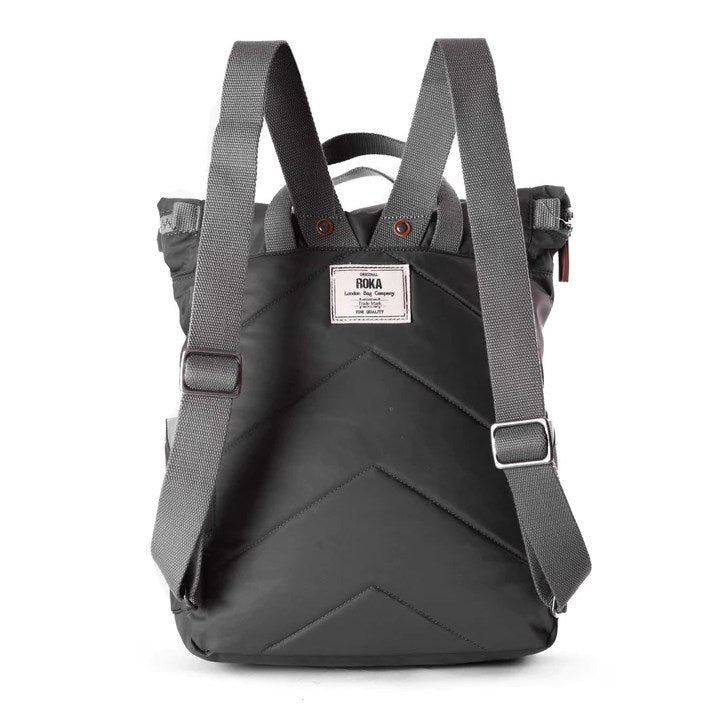 Roka Backpack Canfield B Sustainable Graphite Medium back