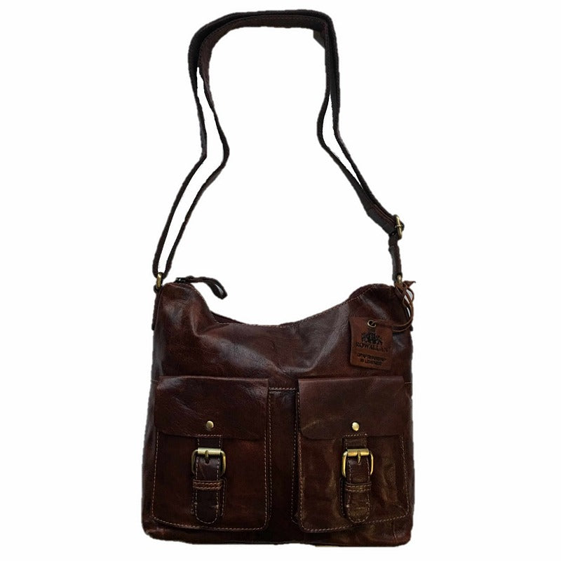 Rowallan Of Scotland Bronco Cognac Twin Pocket Handbag 31-6510-18 front