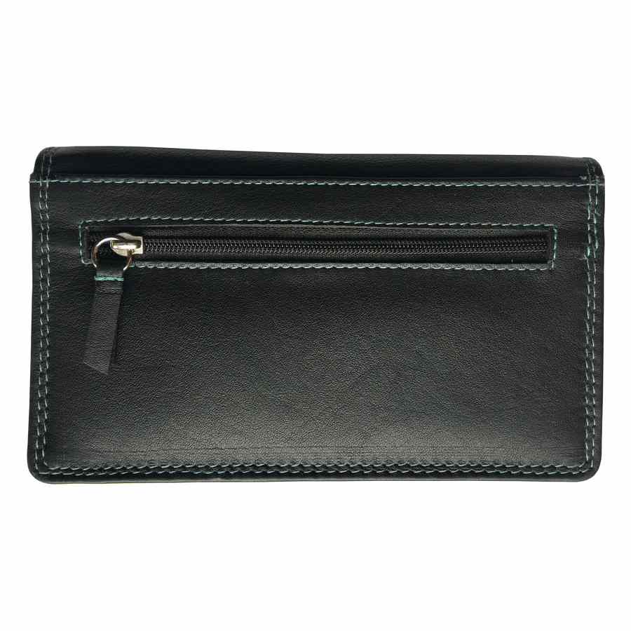 Rowallan Of Scotland Rainbow Black RFID 17cm Matinee Purse back