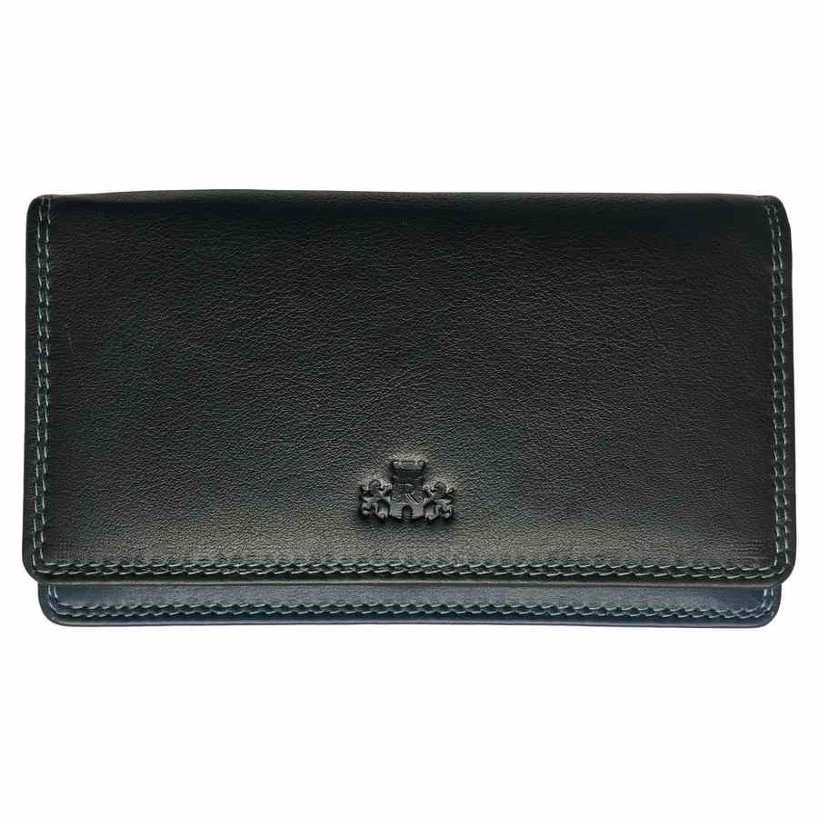 Rowallan Of Scotland Rainbow Black RFID 17cm Matinee Purse front