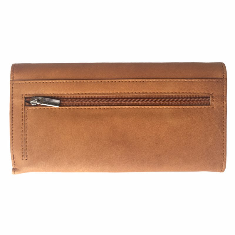Rowallan Of Scotland Roma Tan Matinee Leather Purse back