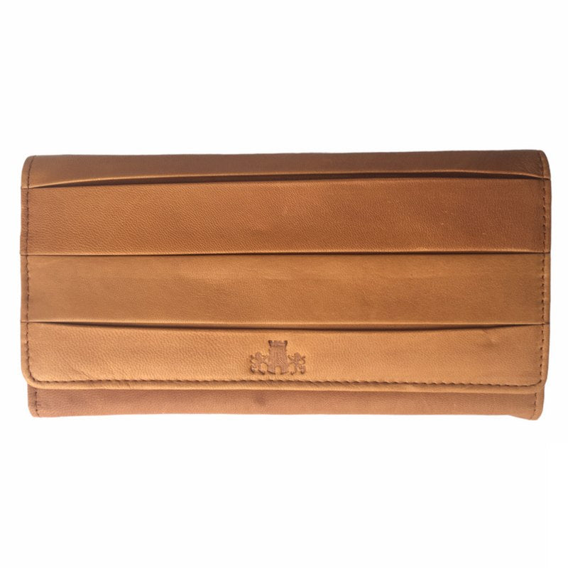Rowallan Of Scotland Roma Tan Matinee Leather Purse front