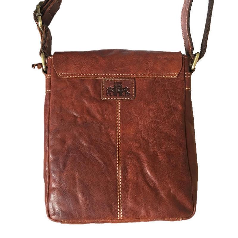 Rowallan Of Scotland Bronco Cognac Flap Over Body Bag back