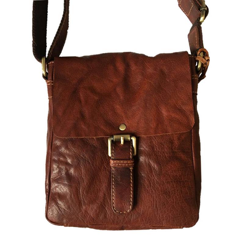Rowallan Of Scotland Bronco Cognac Flap Over Body Bag front