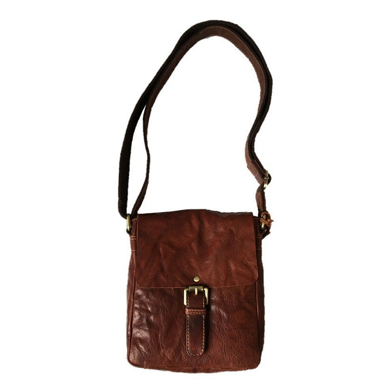 Rowallan Of Scotland Bronco Cognac Flap Over Body Bag with strap