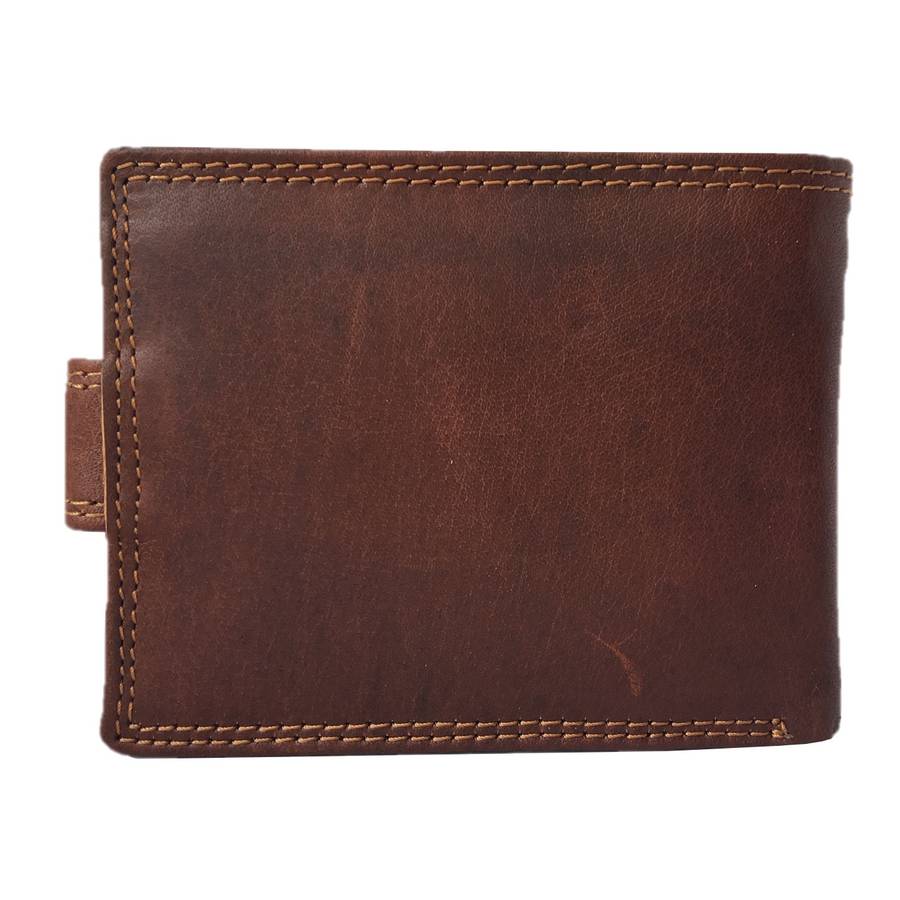 Rowallan Of Scotland Lancaster Tan Leather Tabbed Wallet back