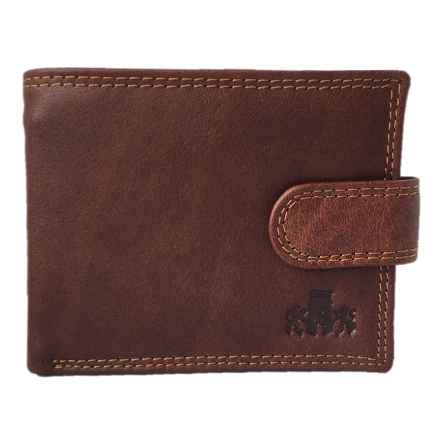 Rowallan Of Scotland Lancaster Tan Leather Tabbed Wallet front