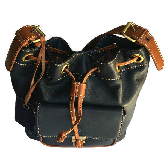 Rowallan Of Scotland Prelude Navy Drawstring Handbag top