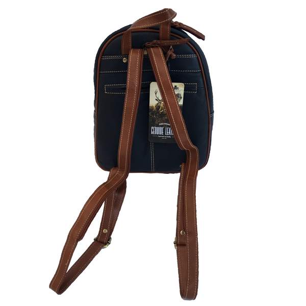 Rowallan Of Scotland Prelude Navy & Tan Backpack back