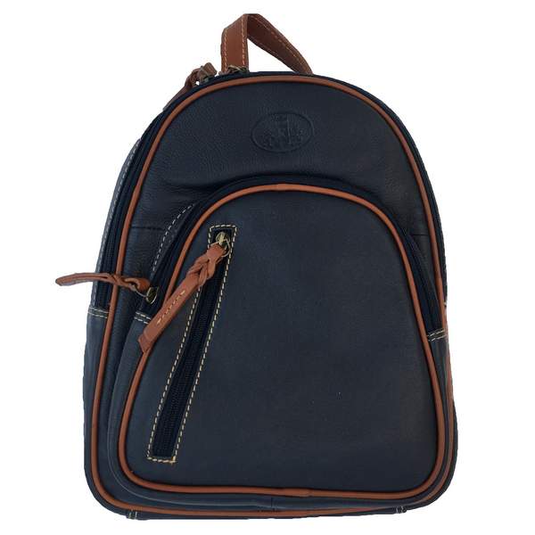 Rowallan Of Scotland Prelude Navy & Tan Backpack front