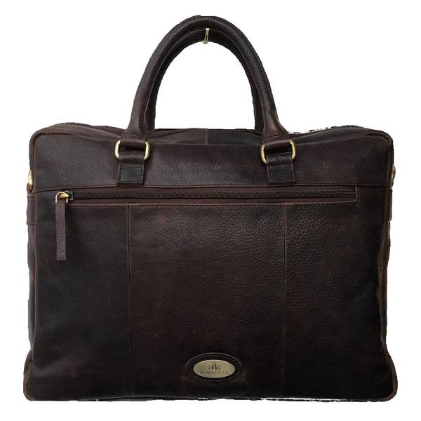 Rowallan Of Scotland Saxon Brown Leather Briefcase front