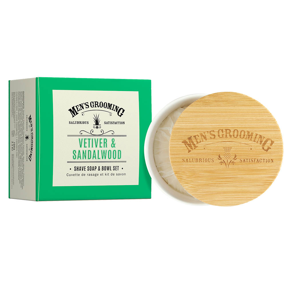 Scottish Fine Soaps Men's Grooming Vetiver & Sandalwood Shave Soap & Bowl A03204