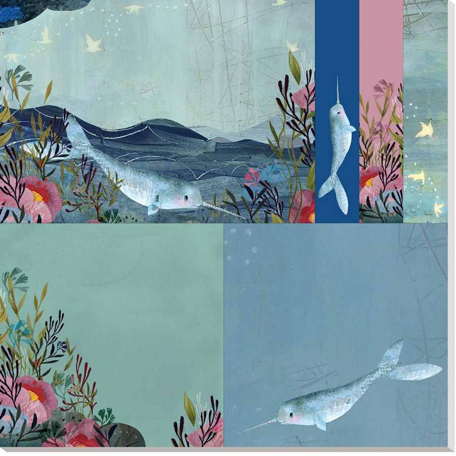 Sea Dreams Sticky Notepad SN016 Narwhal contents