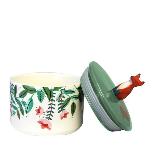 Secret Garden Fox Porcelein Jar open