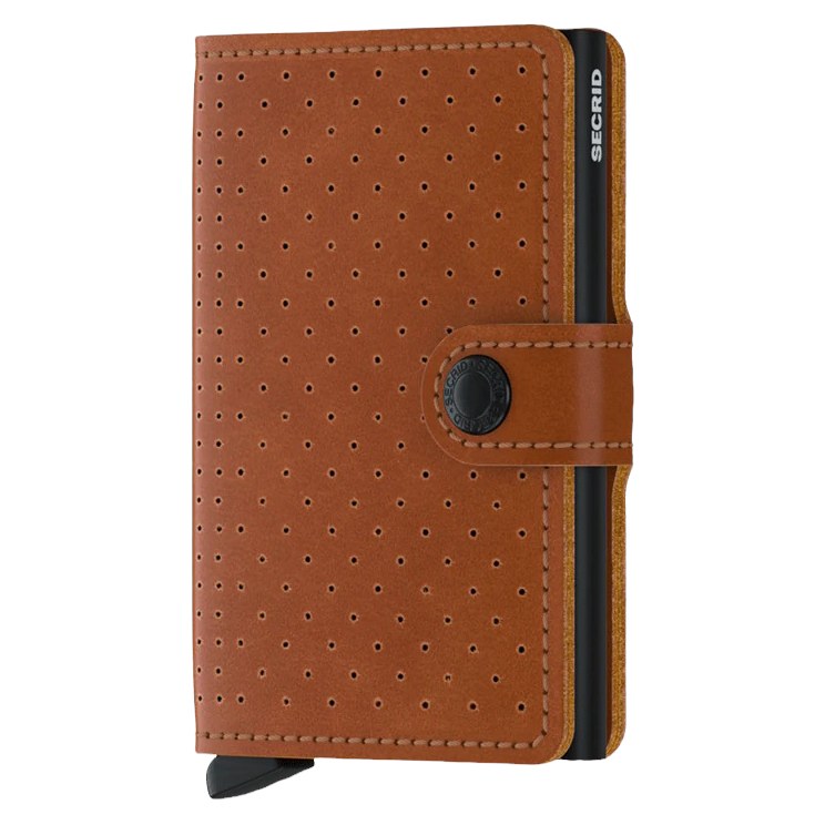 Secrid RFID Mini Wallet Perforated Cognac MPf-Cognac front