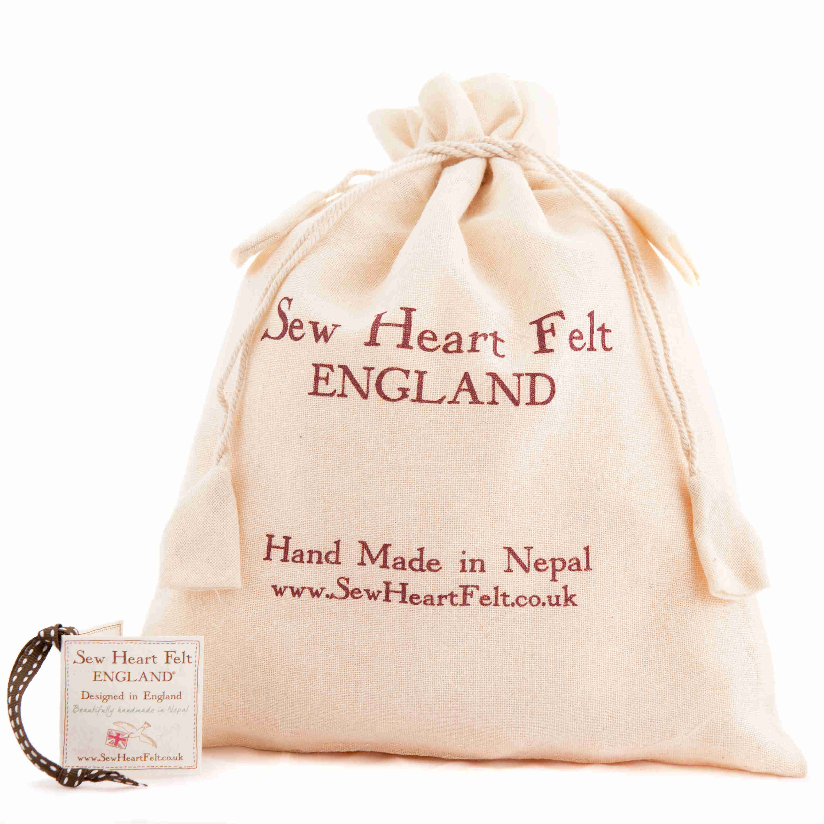 Packed in a cotton bag with a draw-string