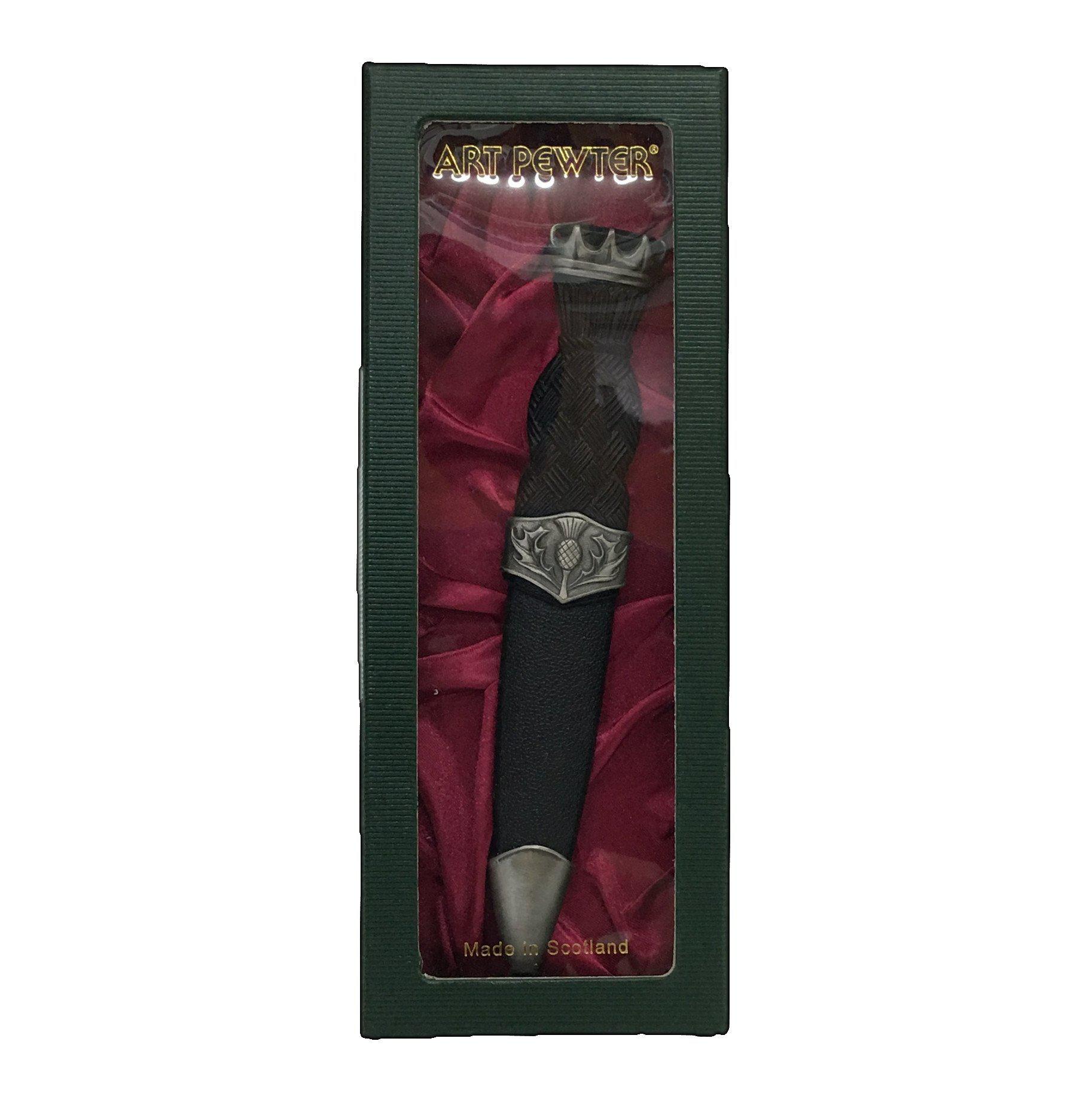 Sgian Dubh Stone Top Thistle/Antique in box