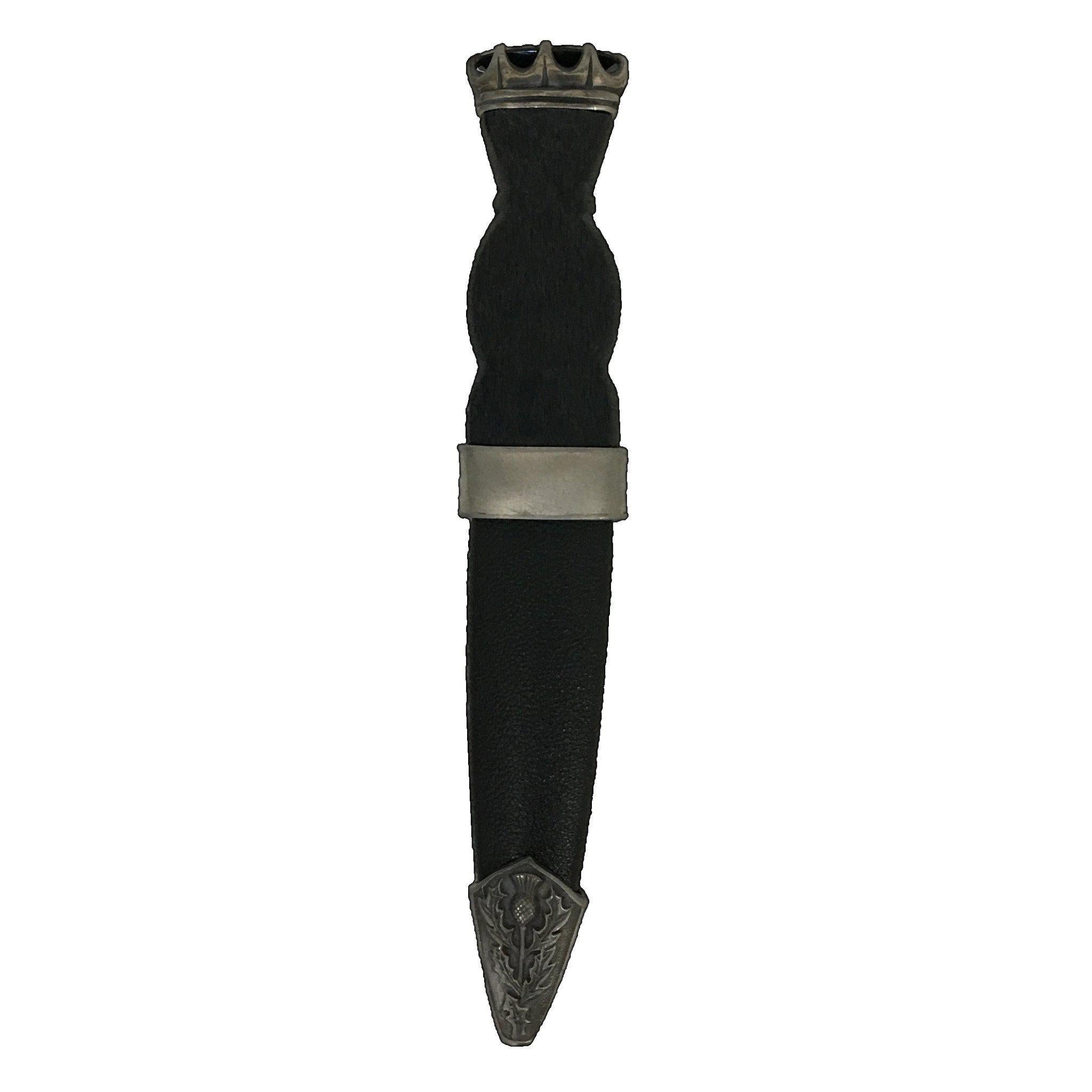 Sgian Dubh Stone Top Thistle/Antique - back