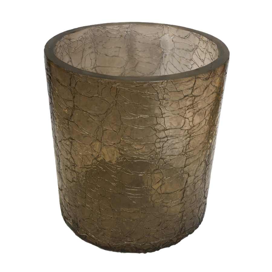 Crackled Brown Glass Votive tipped