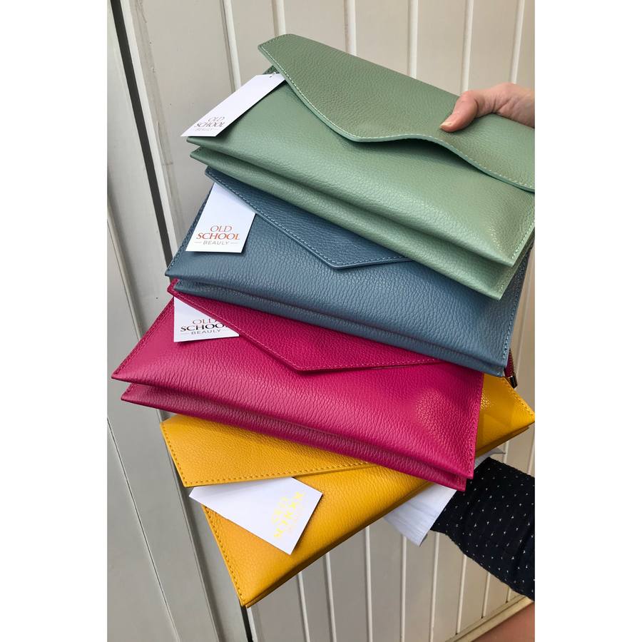 Smart Italian Leather Clutch colour selection