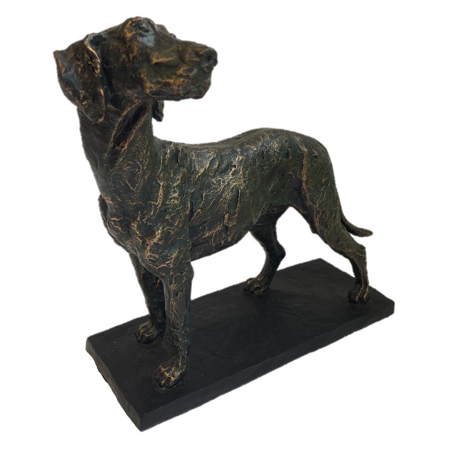Standing Hound Statue angled