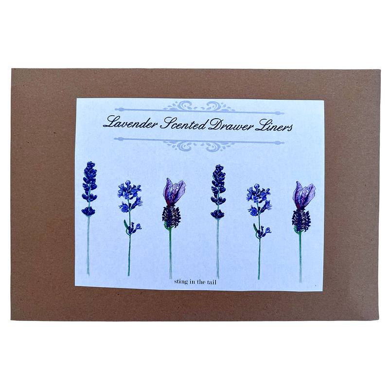 Sting in the Tail Lavender Scented Drawer Liners packet front