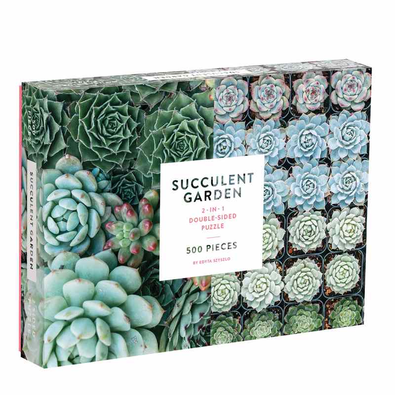 Succulent Garden Double Sided Jigsaw Puzzle front